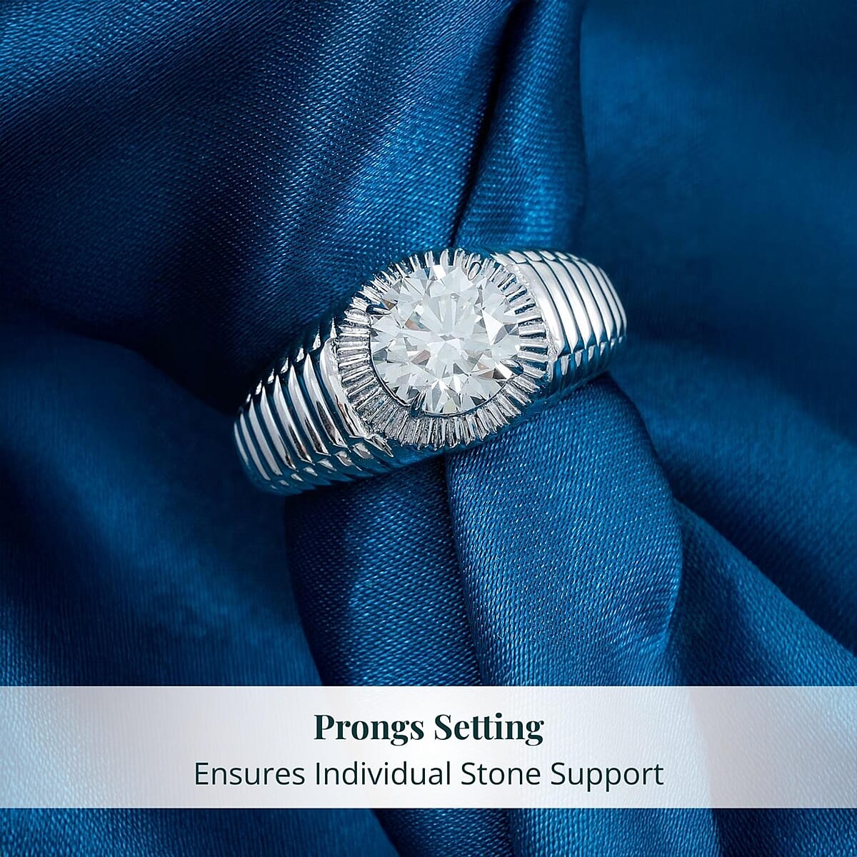 Luxuriant Lab Grown Diamond Men's Ring in Sterling Silver 2.00 ctw (Size 11.0) image number 4