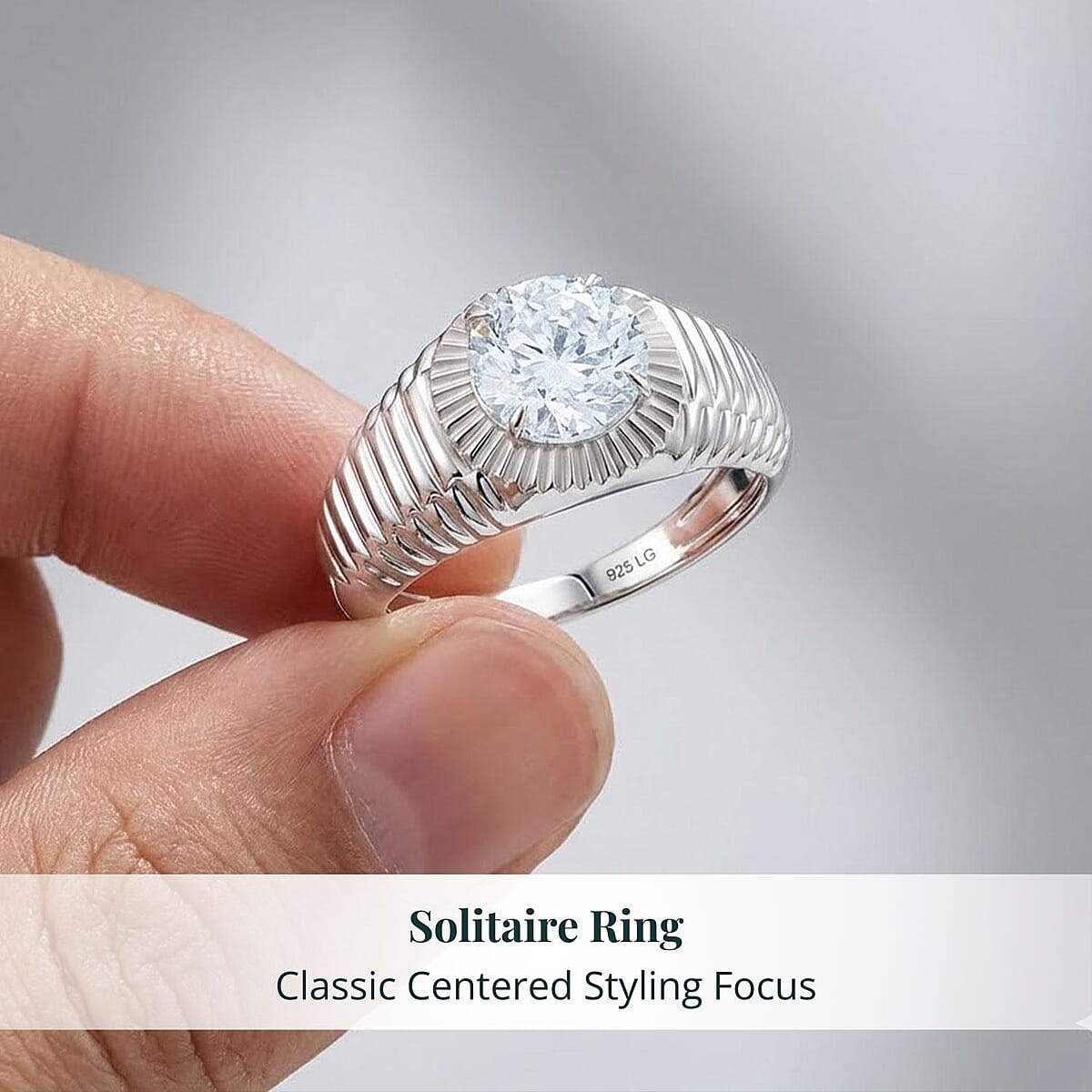 Luxuriant Lab Grown Diamond Men's Ring in Sterling Silver 2.00 ctw (Size 11.0) image number 5