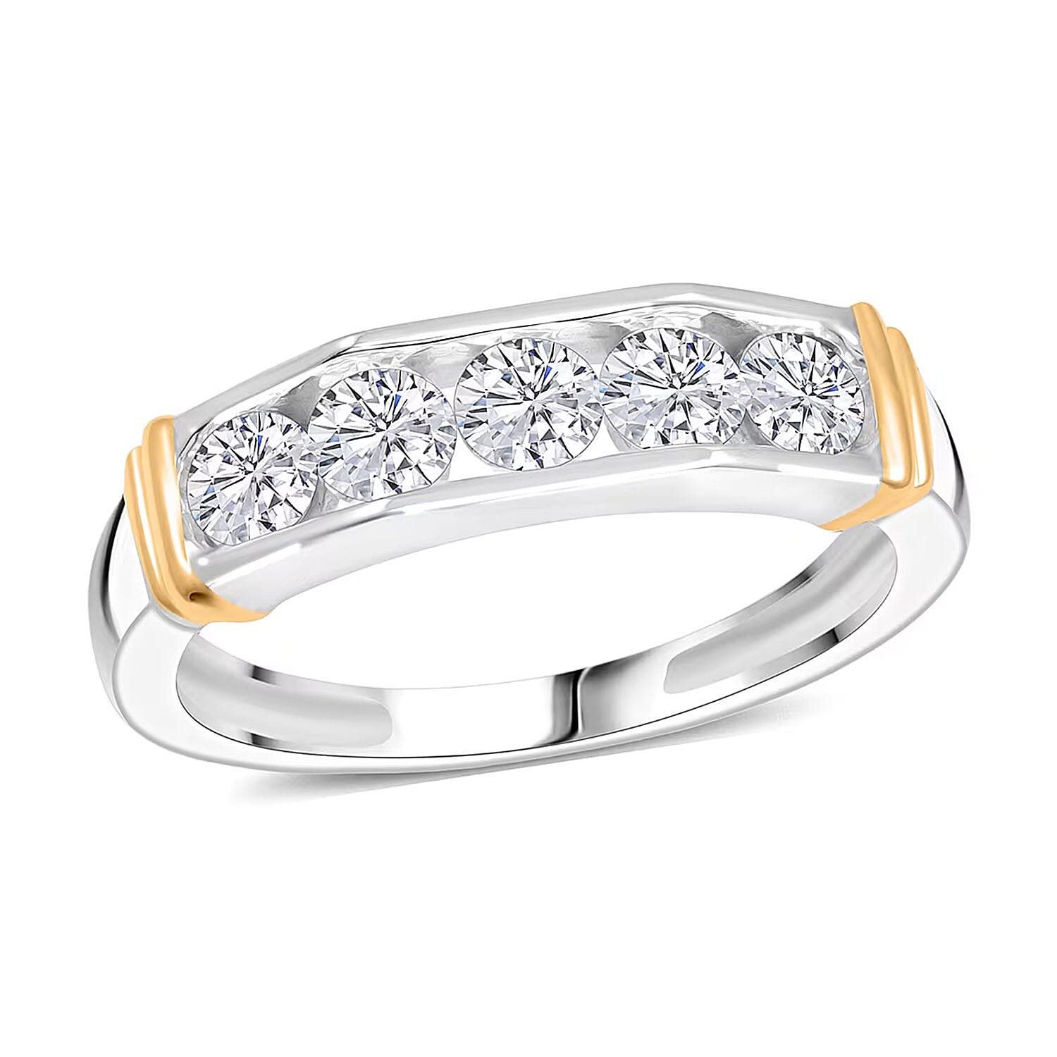 Luxuriant Lab Grown Diamond Men's Ring in 14K YG Over and Sterling Silver 1.00 ctw (Size 10.0)