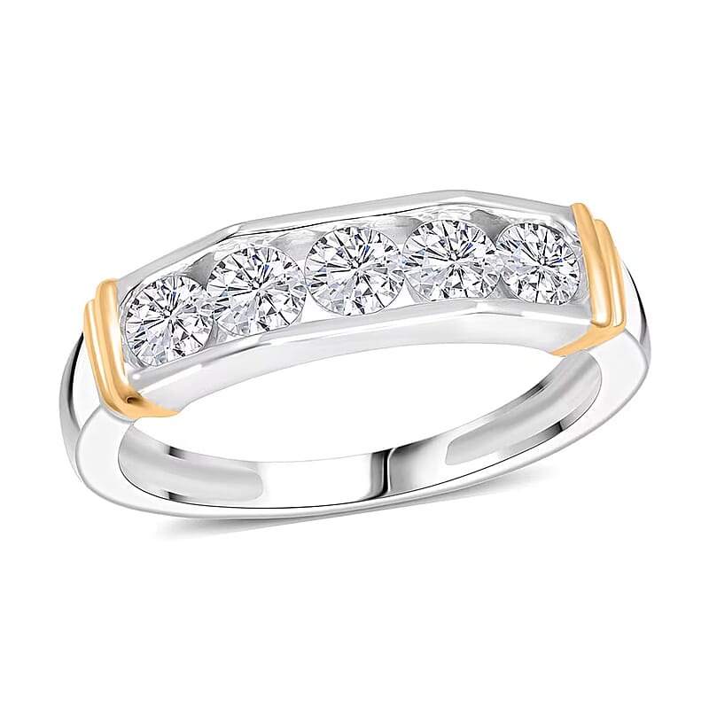 Luxuriant Lab Grown Diamond Men's Ring in 14K YG Over and Sterling Silver 1.00 ctw (Size 10.0)