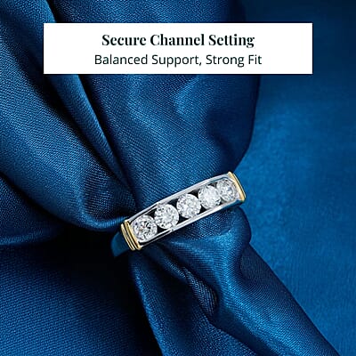 Luxuriant Lab Grown Diamond Men's Ring in 14K YG Over and Sterling Silver 1.00 ctw (Size 10.0)