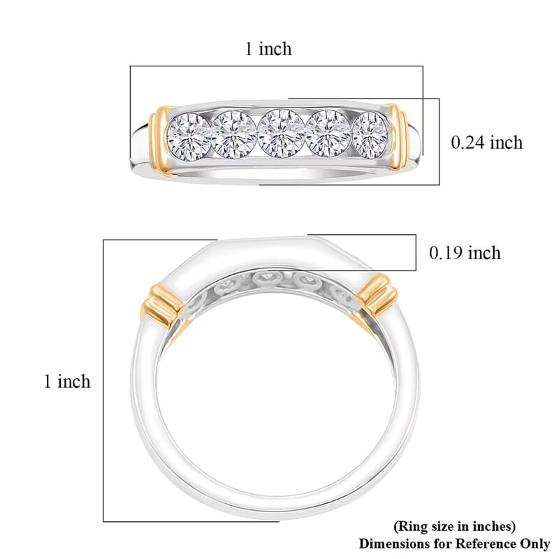 Luxuriant Lab Grown Diamond Men's Ring in 14K YG Over and Sterling Silver 1.00 ctw (Size 10.0)