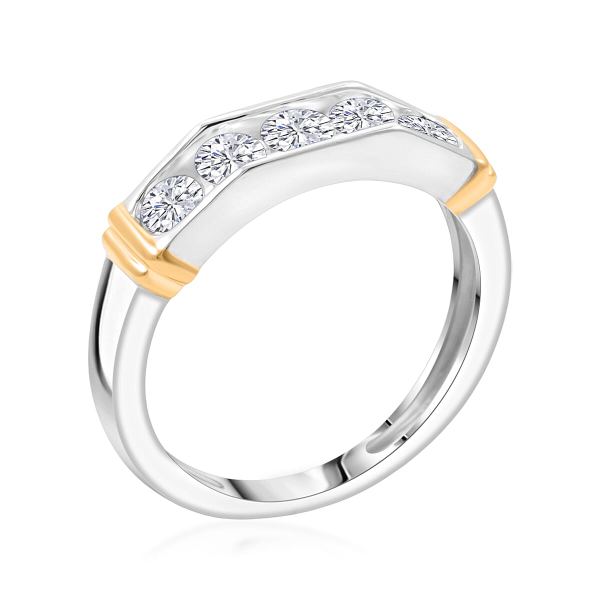 Luxuriant Lab Grown Diamond 1.00 ctw Ring in 14K YG Over and Sterling Silver (Size 11.0)  image number 3