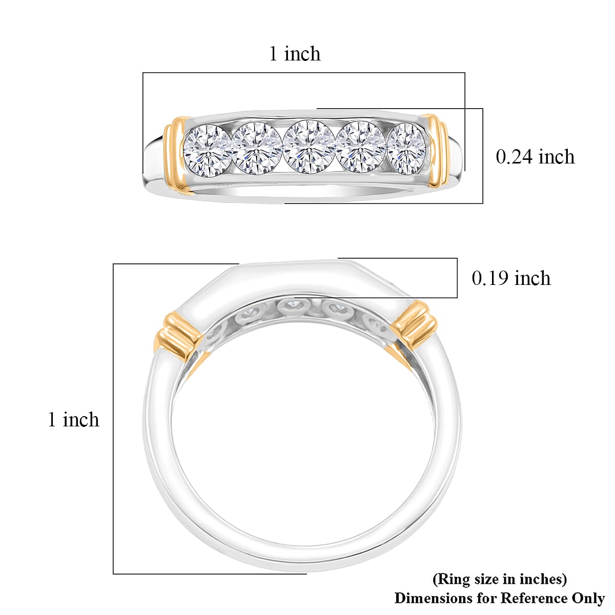 Luxuriant Lab Grown Diamond 1.00 ctw Ring in 14K YG Over and Sterling Silver (Size 12.0)  image number 5