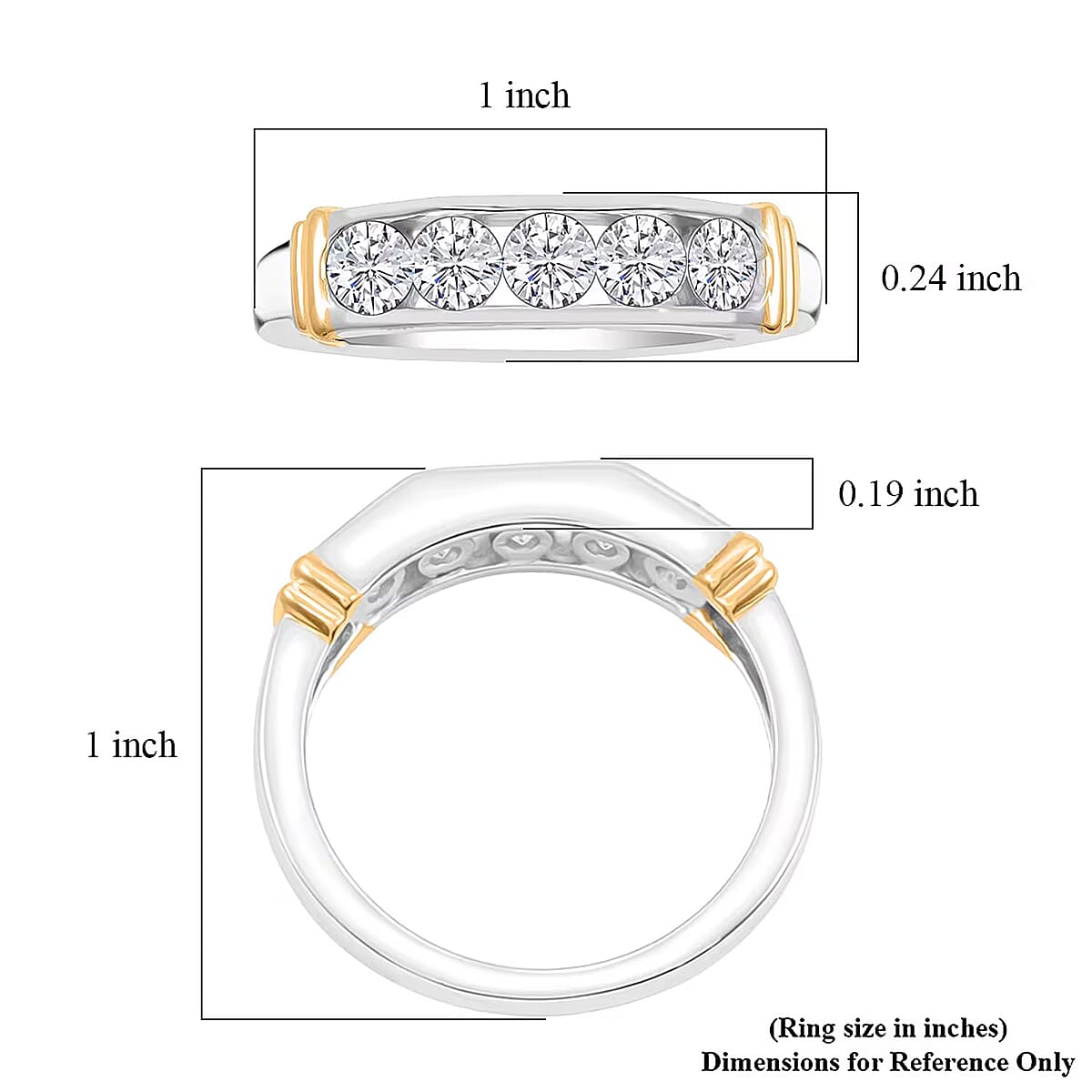Luxuriant Lab Grown Diamond Men's Ring in 14K YG Over and Sterling Silver 1.00 ctw (Size 12.0) image number 6