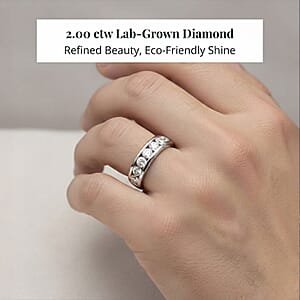 Luxuriant Lab Grown Diamond Men's Ring in Sterling Silver 2.00 ctw (Size 12.0)