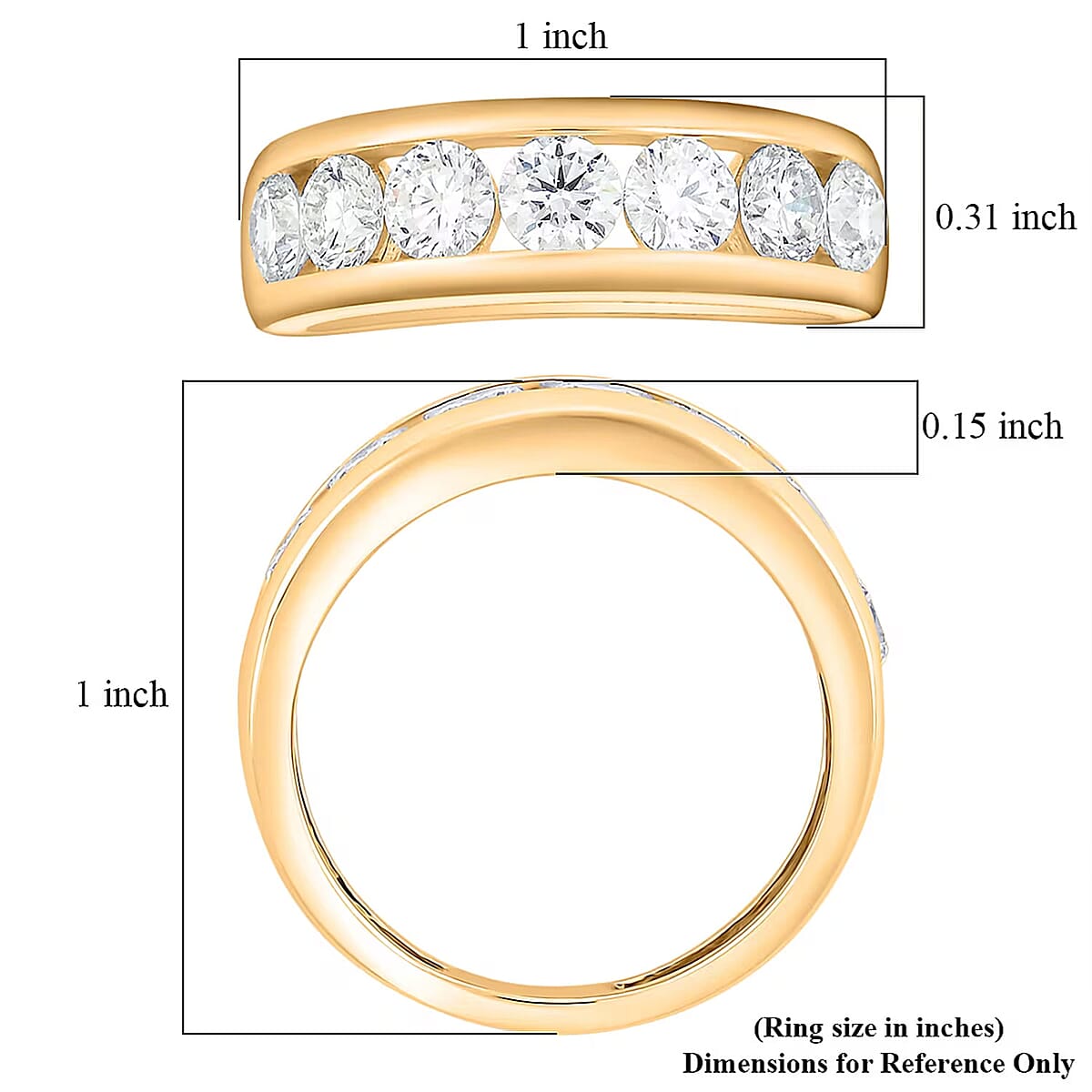 Luxuriant Lab Grown Diamond Men's Ring in 14K YG Over Sterling Silver 2.00 ctw (Size 10.0) image number 6