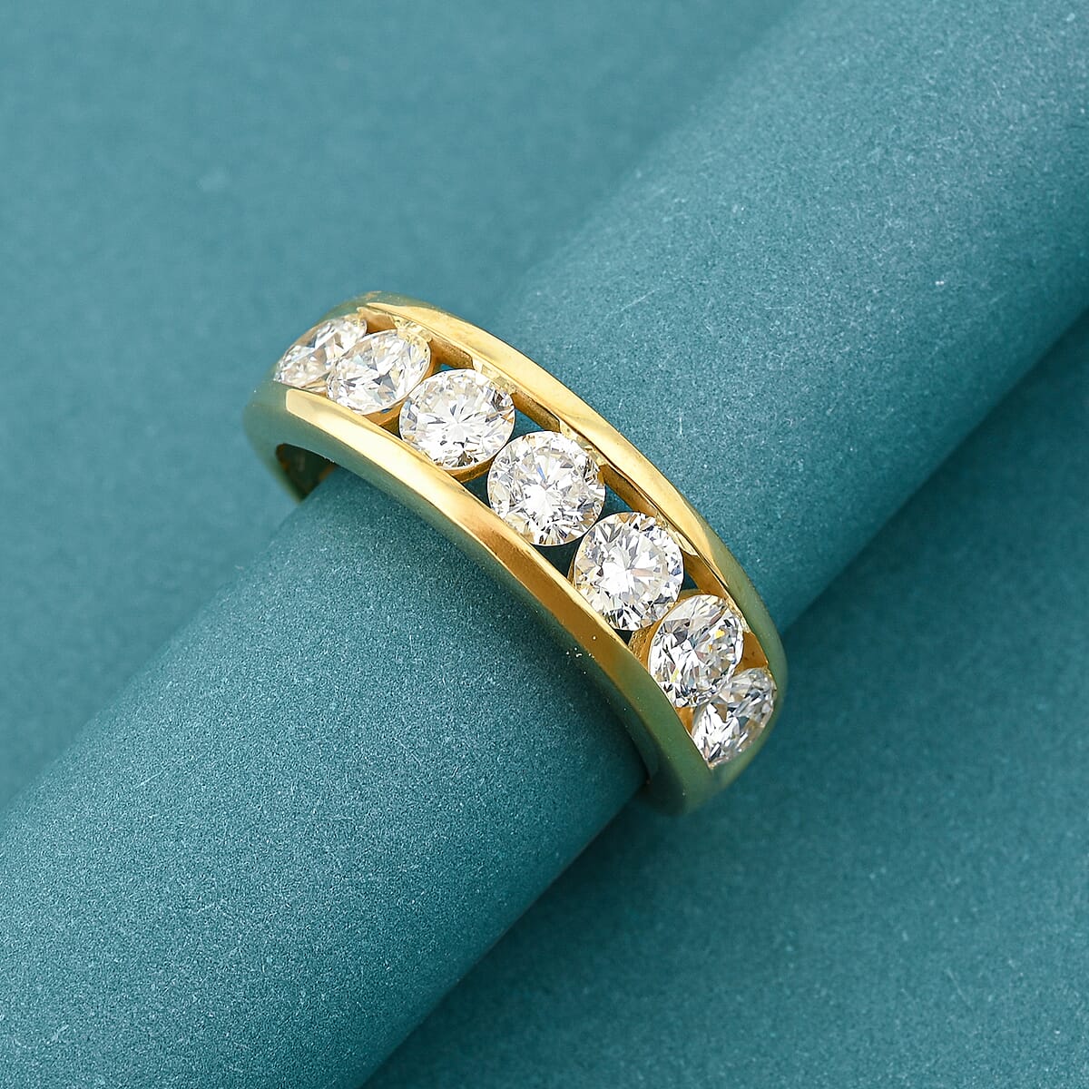 Luxuriant Lab Grown Diamond 2.00 ctw Ring in 14K YG Over Sterling Silver (Size 11.0)  image number 1