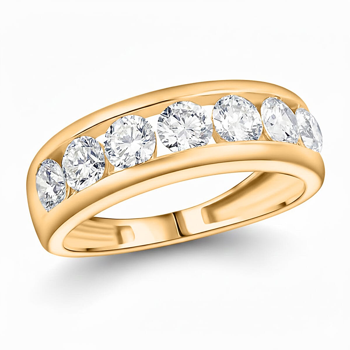 Luxuriant Lab Grown Diamond 2.00 ctw Ring in 14K YG Over Sterling Silver (Size 12.0)  image number 0