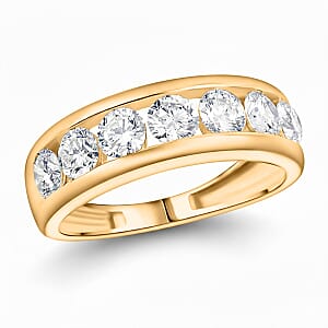 Luxuriant Lab Grown Diamond 2.00 ctw Ring in 14K YG Over Sterling Silver (Size 9.0) 