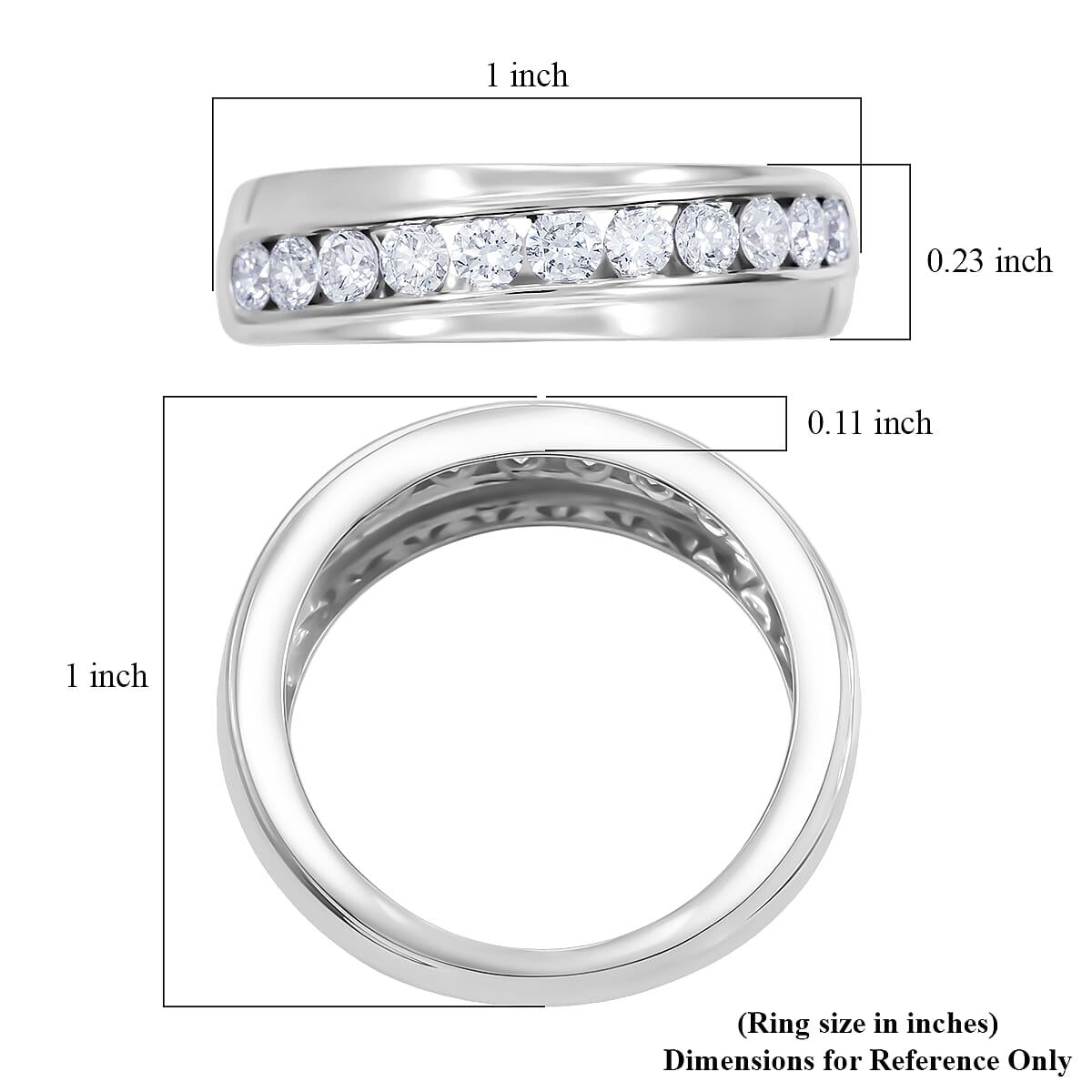 Luxuriant Lab Grown Diamond Men's Ring in Sterling Silver 1.00 ctw (Size 10.0) image number 5