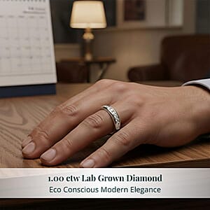 Luxuriant Lab Grown Diamond Men's Ring in Sterling Silver 1.00 ctw (Size 11.0)