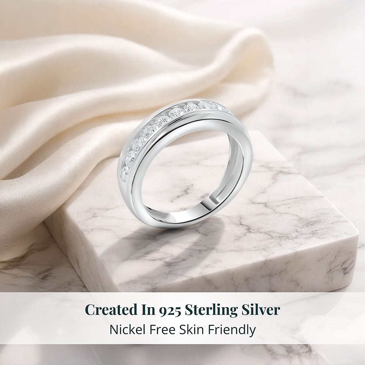 Luxuriant Lab Grown Diamond Men's Ring in Sterling Silver 1.00 ctw (Size 11.0) image number 3