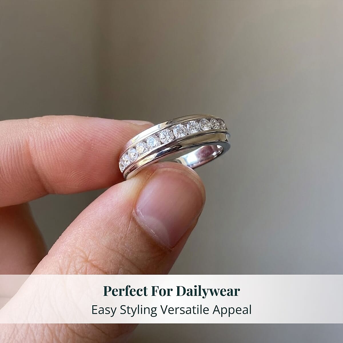 Luxuriant Lab Grown Diamond Men's Ring in Sterling Silver 1.00 ctw (Size 11.0) image number 5