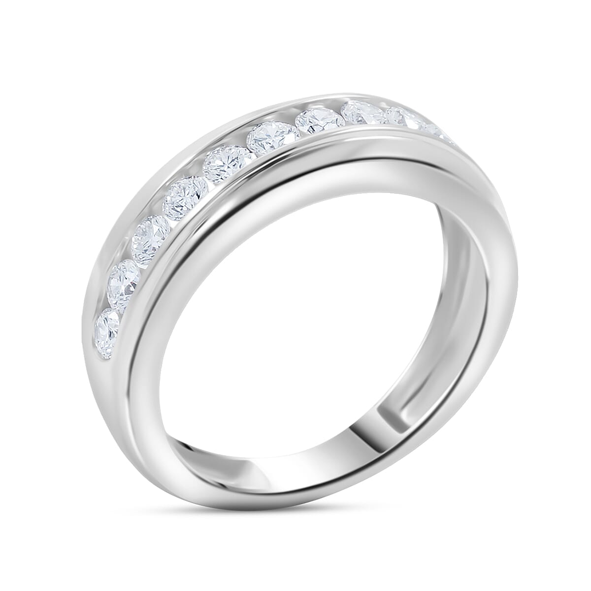 Luxuriant Lab Grown Diamond Men's Ring in Sterling Silver 1.00 ctw (Size 12.0) image number 3