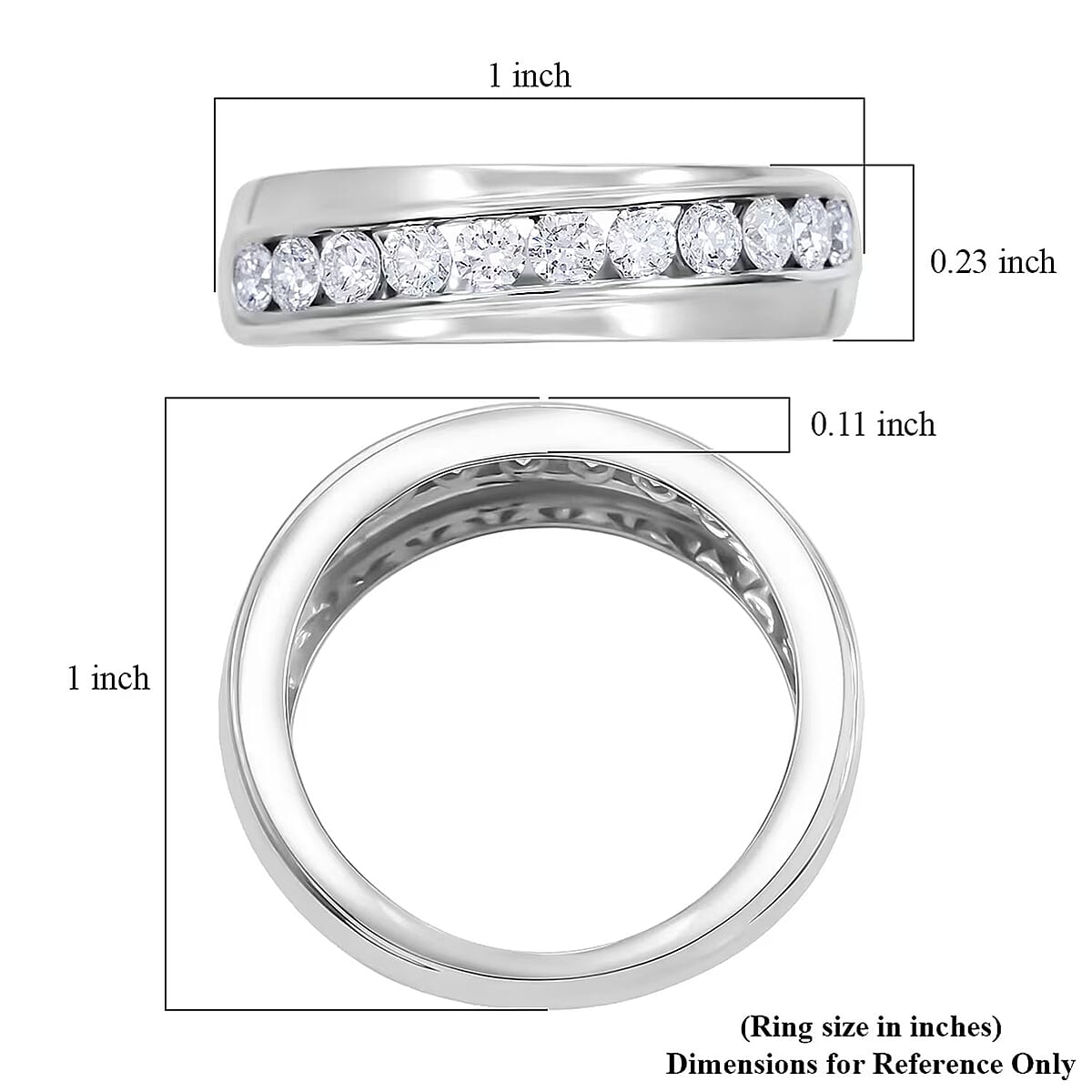 Luxuriant Lab Grown Diamond Men's Ring in Sterling Silver 1.00 ctw (Size 12.0) image number 6