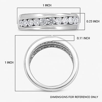 Luxuriant Lab Grown Diamond Men's Ring in Sterling Silver 1.00 ctw (Size 14.0)