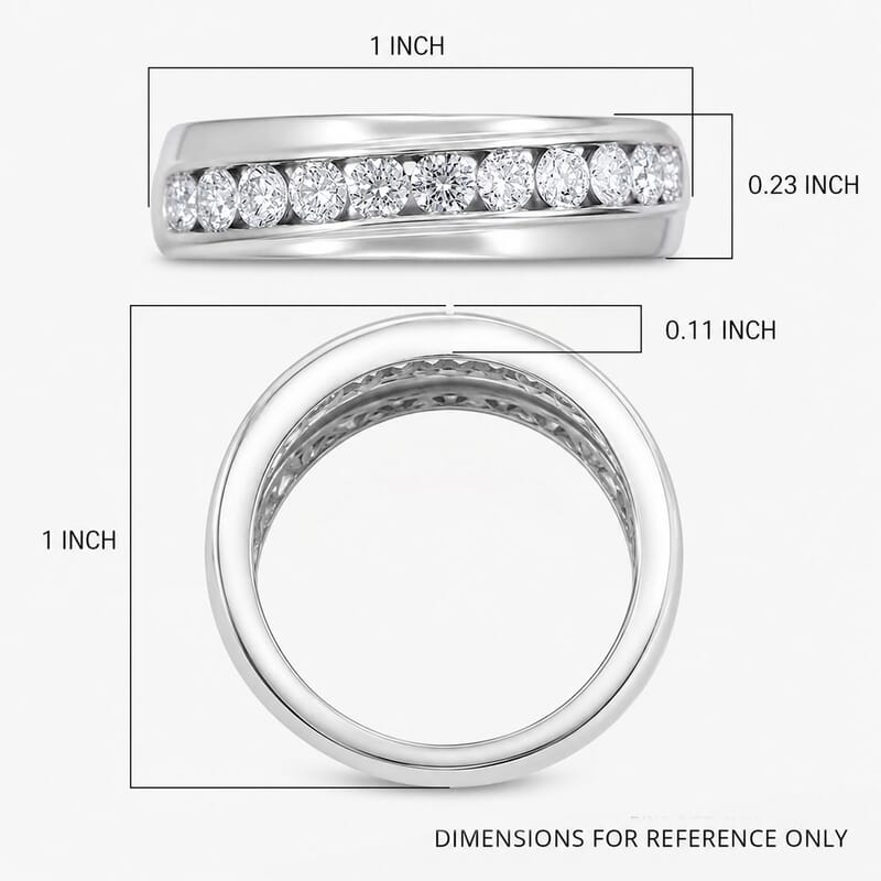 Luxuriant Lab Grown Diamond Men's Ring in Sterling Silver 1.00 ctw (Size 14.0)