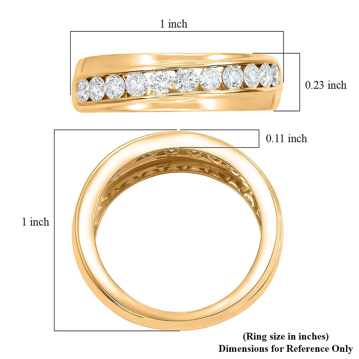 Luxuriant Lab Grown Diamond Men's Ring in 14K YG Over Sterling Silver 1.00 ctw (Size 11.0) image number 6