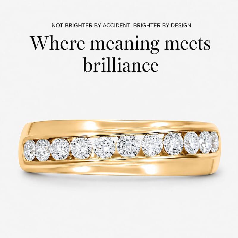 Luxuriant Lab Grown Diamond Men's Ring in 14K YG Over Sterling Silver 1.00 ctw (Size 12.0)