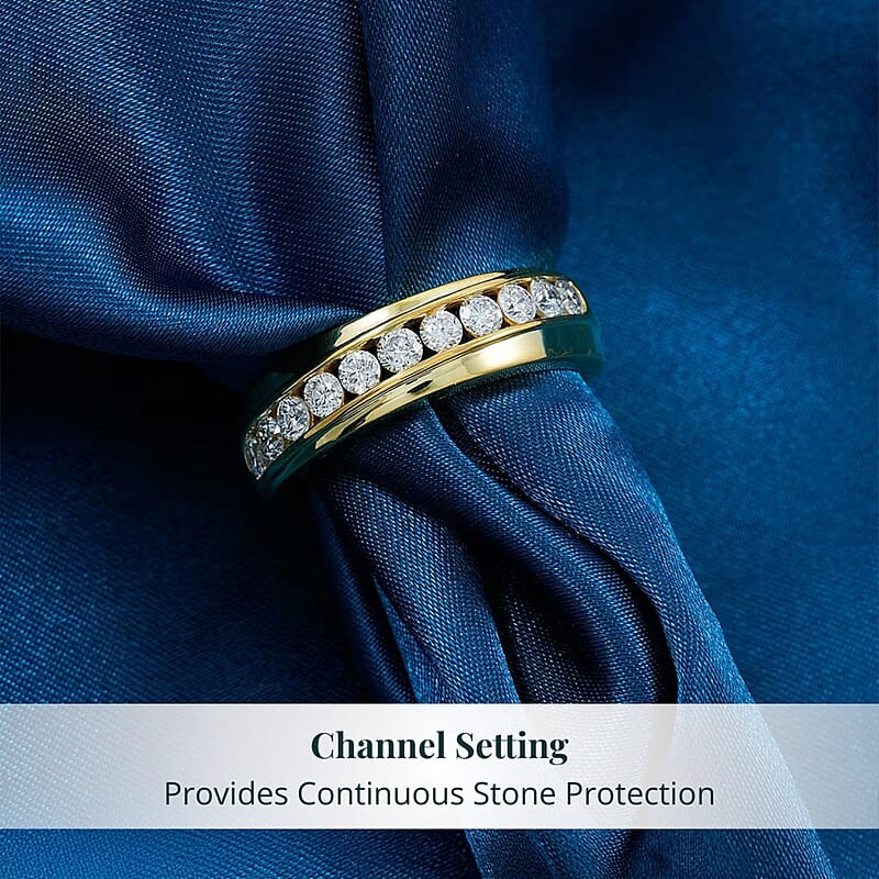 Luxuriant Lab Grown Diamond Men's Ring in 14K YG Over Sterling Silver 1.00 ctw (Size 12.0)