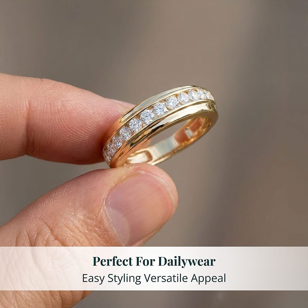 Luxuriant Lab Grown Diamond Men's Ring in 14K YG Over Sterling Silver 1.00 ctw (Size 12.0) image number 5