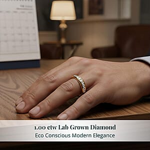 Luxuriant Lab Grown Diamond Men's Ring in 14K YG Over Sterling Silver 1.00 ctw (Size 13.0)
