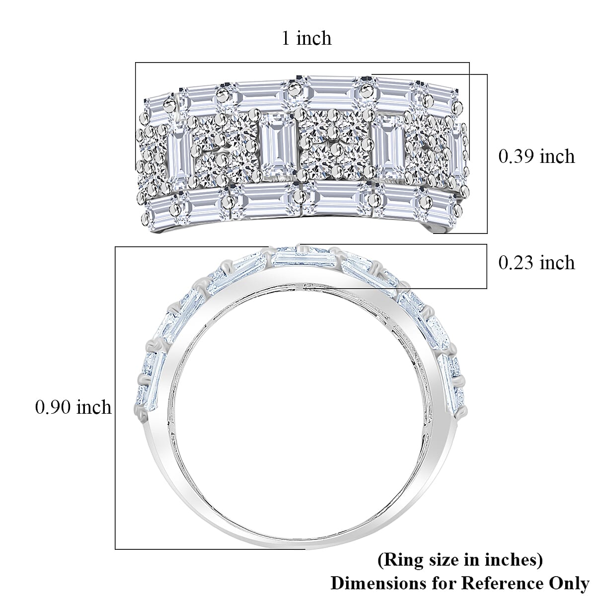 Luxuriant Lab Grown Diamond 3.65 ctw Ring in Sterling Silver (Size 10.0)  image number 5