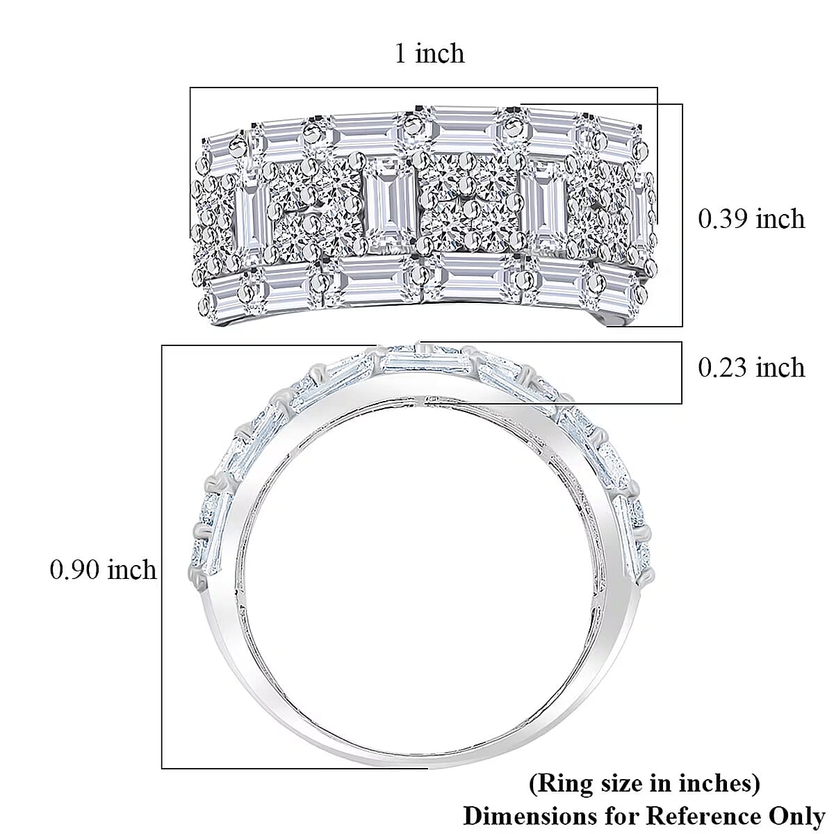 Luxuriant Lab Grown Diamond Ring in Sterling Silver 3.65 ctw (Size 10.0) image number 6