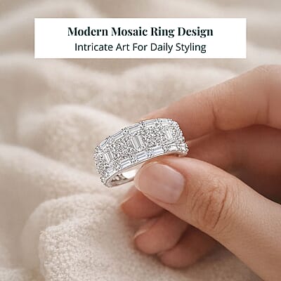 Luxuriant Lab Grown Diamond Ring in Sterling Silver (Size 10.0) 3.65 ctw