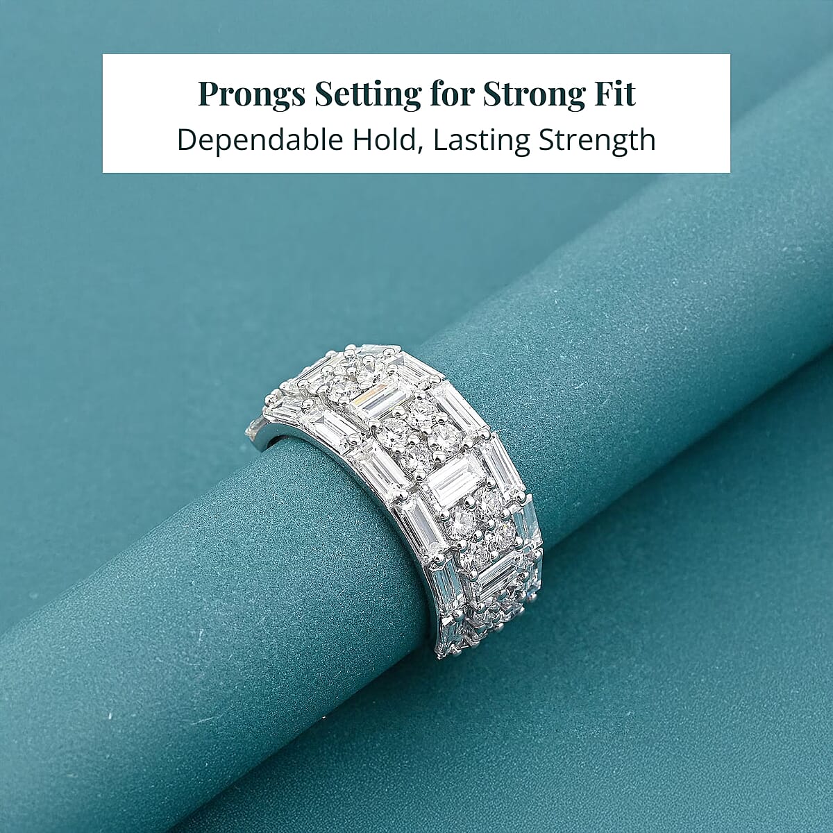 Luxuriant Lab Grown Diamond Ring in Sterling Silver 3.65 ctw (Size 6.0) image number 4