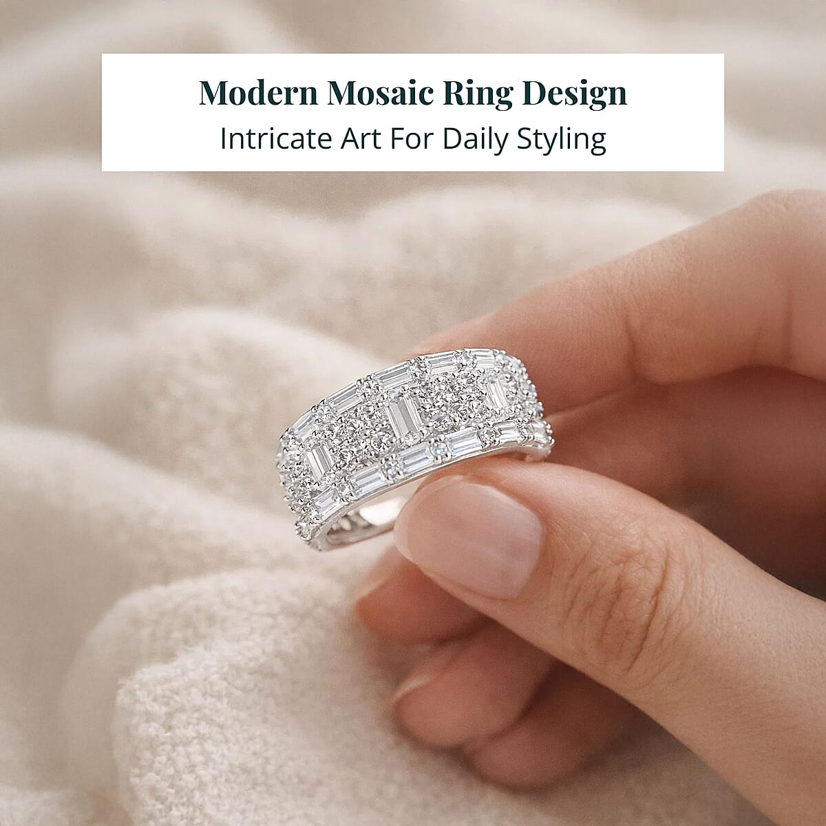 Luxuriant Lab Grown Diamond Ring in Sterling Silver 3.65 ctw (Size 6.0) image number 5