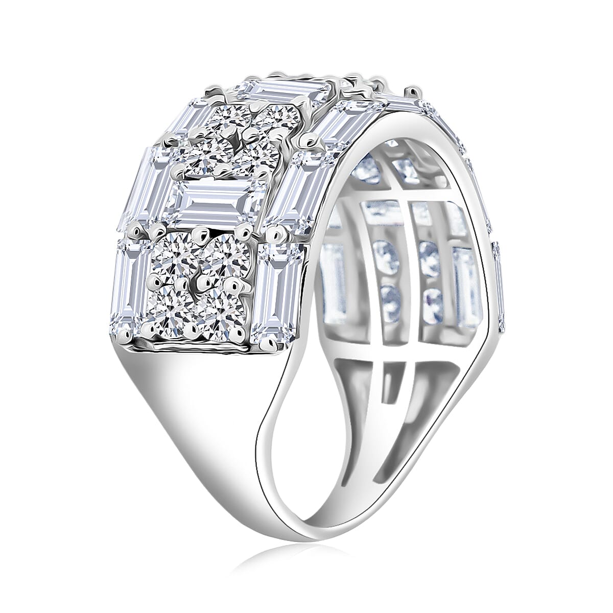 Luxuriant Lab Grown Diamond 3.65 ctw Ring in Sterling Silver (Size 7.0)  image number 3