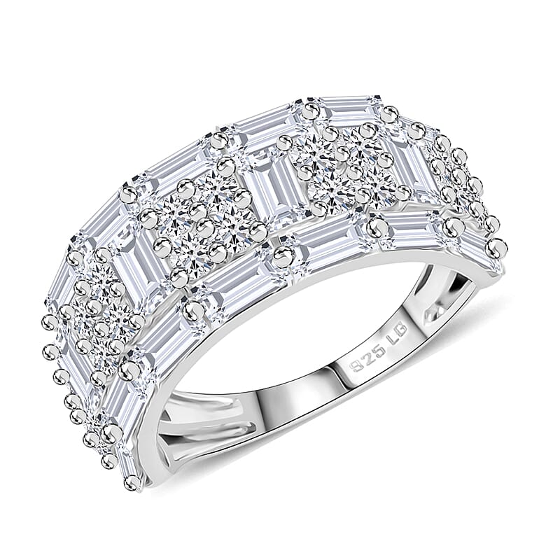 Luxuriant Lab Grown Diamond Ring in Sterling Silver 3.65 ctw (Size 9.0)