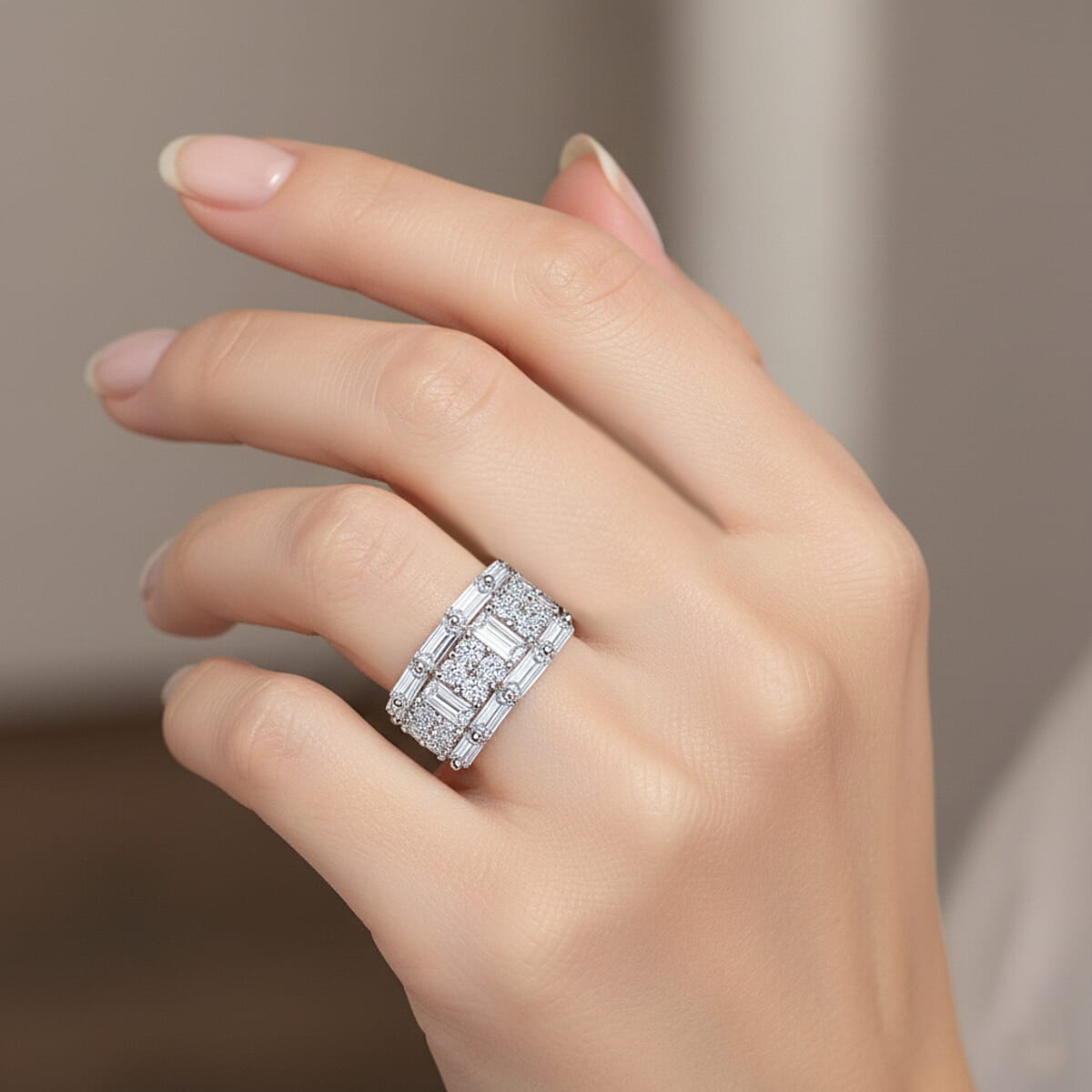 Luxuriant Lab Grown Diamond 3.65 ctw Ring in Sterling Silver (Size 9.0)  image number 2