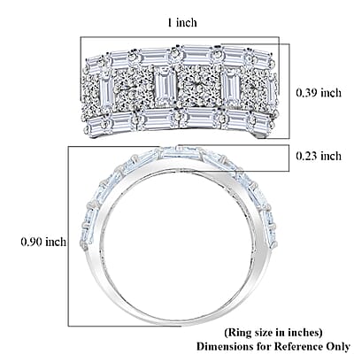 Luxuriant Lab Grown Diamond Ring in Sterling Silver 3.65 ctw (Size 9.0)