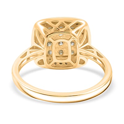 Natural Yellow Diamond, White Diamond Ring in 14K YG Over Sterling Silver 0.50 ctw (Size 7.0)