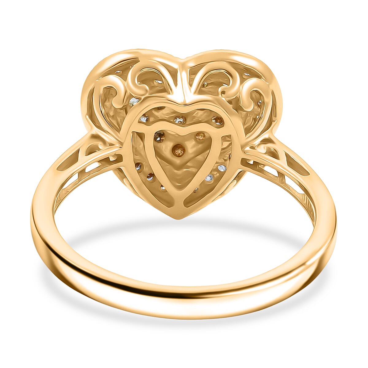 Natural Yellow Diamond, White Diamond Ring in 14K YG Over Sterling Silver 0.50 ctw (Size 8.0) image number 4