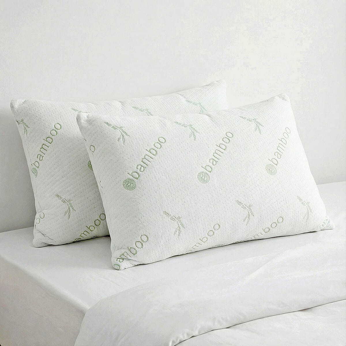 American Thread Collection Set of 2 Microfiber Bamboo Pillows image number 0