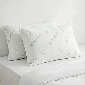 American Thread Collection Set of 2 Microfiber Bamboo Pillows