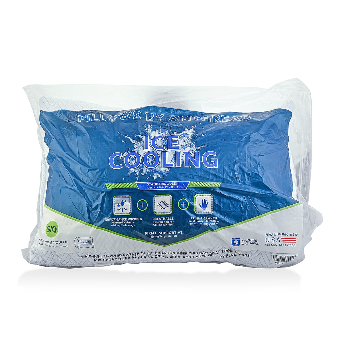 American Thread Collection Set of 2 Microfiber Cooling Pillows image number 3