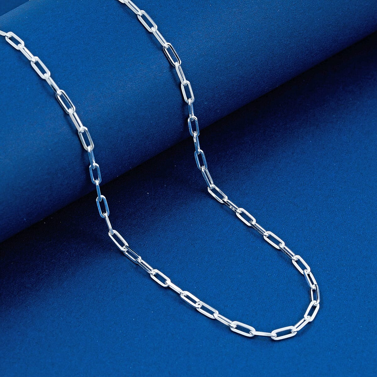 Made In Italy Sterling Silver Paper Clip Chain Necklace (18 Inches) (5.6 Grams) image number 1