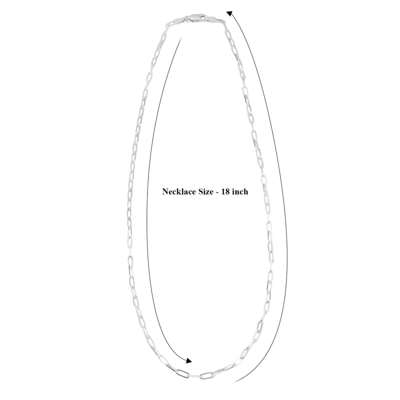 Italian Sterling Silver Paper Clip Chain Necklace (18 Inches) (5.6 Grams)