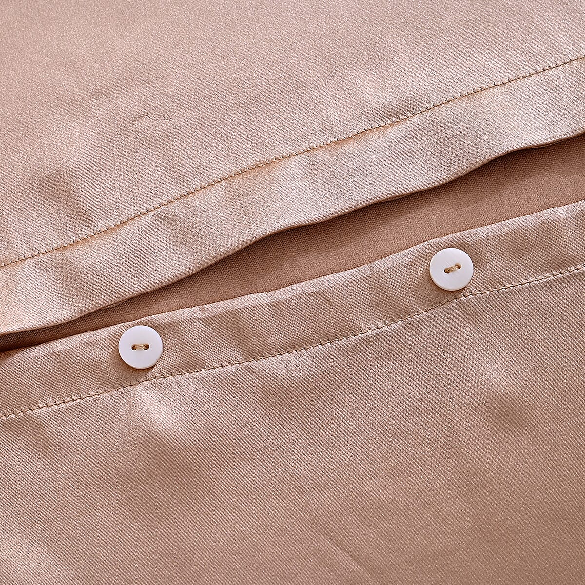 La Marey Signature Print Beige 100% Mulberry Silk 4pcs Sheet Set - King image number 6