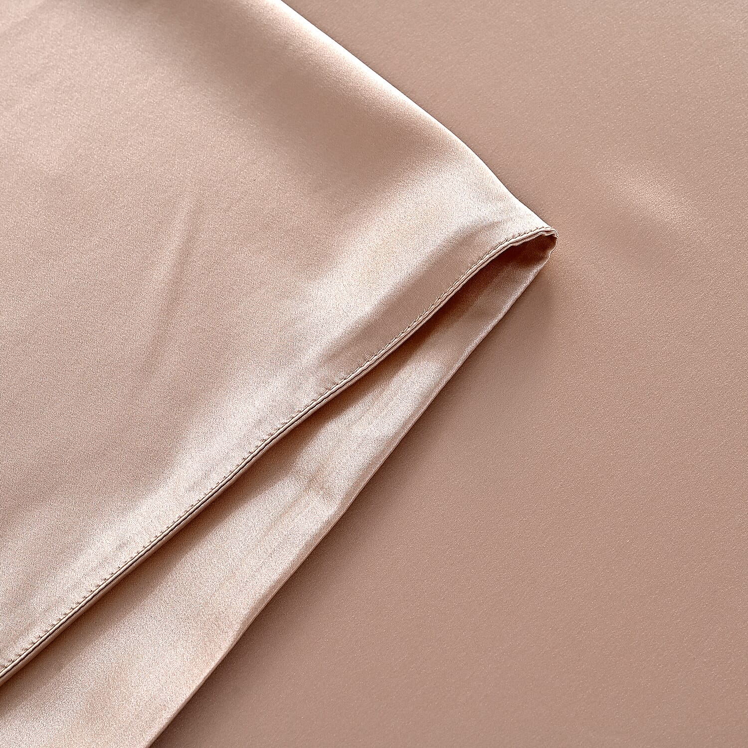 La Marey Signature Print Beige 100% Mulberry Silk Duvet Cover with Mop Button Packing - Queen