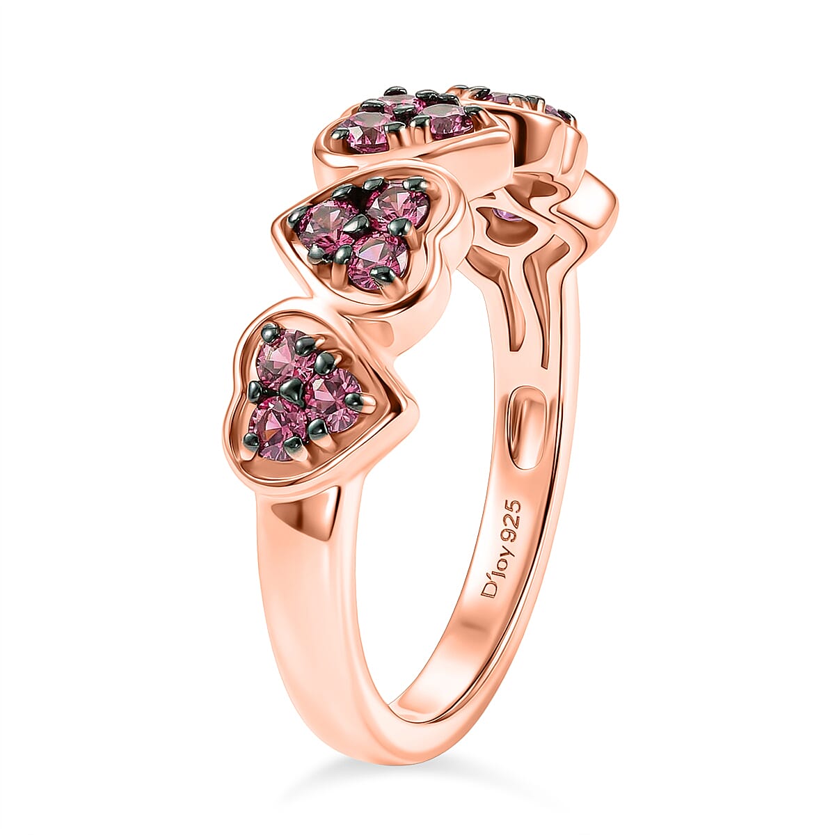 D'Joy Premium Malawi Magenta Garnet 0.85 ctw Midnight Romance Ring in 18K Vermeil Rose Gold Over Sterling Silver (Size 6.0) image number 3