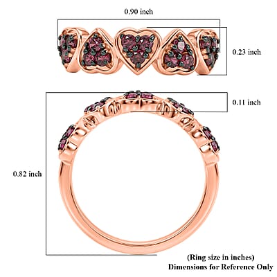 D'Joy Premium Malawi Magenta Garnet 0.85 ctw Midnight Romance Ring in 18K Vermeil Rose Gold Over Sterling Silver (Size 7.0)