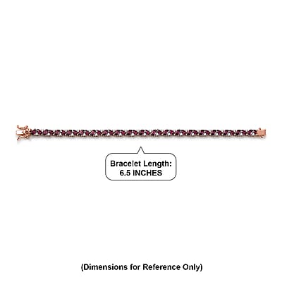 D'Joy Premium Malawi Magenta Garnet and Moissanite 10.85 ctw Moonlit Bloom Bracelet in 18K Vermeil Rose Gold Over Sterling Silver (7.25 In)