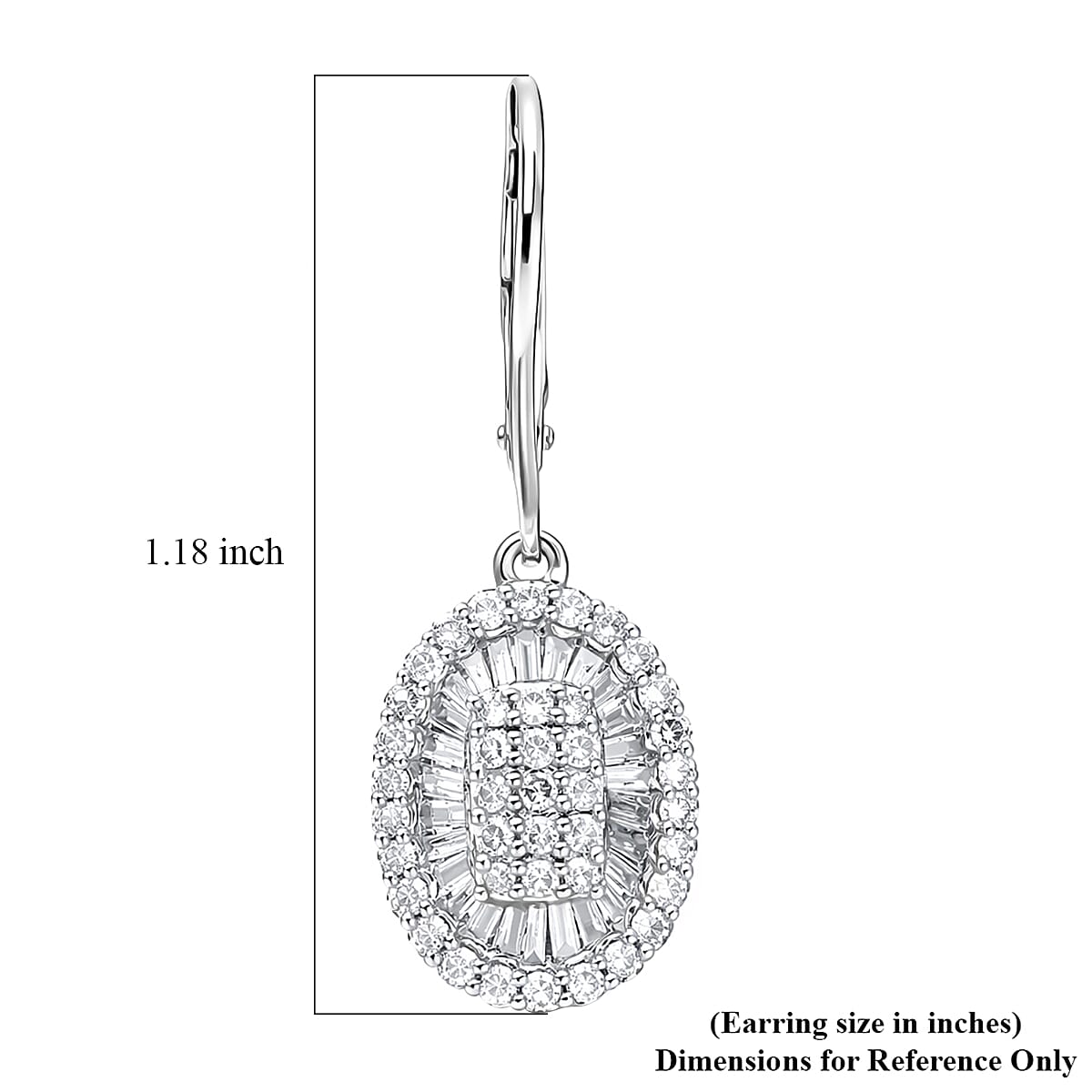 D'Joy Diamond 1.00 ctw Cocktail Cluster Earrings in Rhodium Over Sterling Silver image number 3