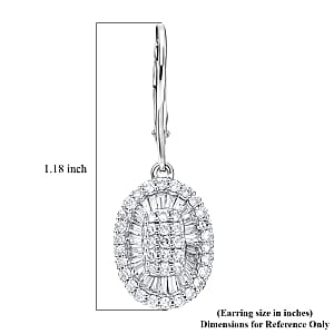 D'Joy Diamond 1.00 ctw Cocktail Cluster Earrings in Rhodium Over Sterling Silver